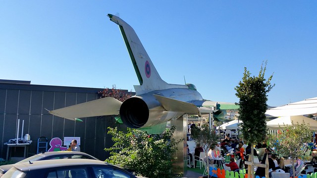 Chengdu F-7A (Chinese build Mig.21) c/n 020207 Albanian Air Force serial 0207 preserved at Lundër 1 shopping mall, Albania