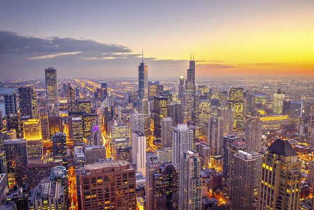 Chicago Skyline - Lights On