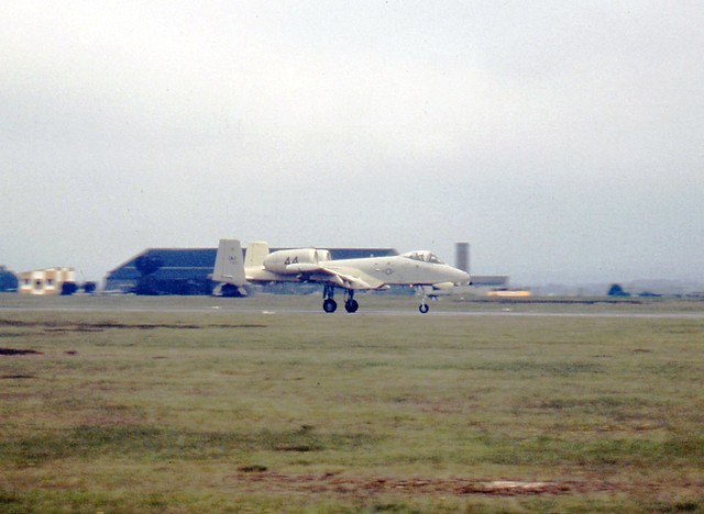75-0293 - USAF Fairchild Republic A-10 Thunderbolt II landing at Greenham Common Air Tattoo 1977