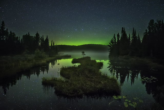 minnesota northern lights - stars night sky lake