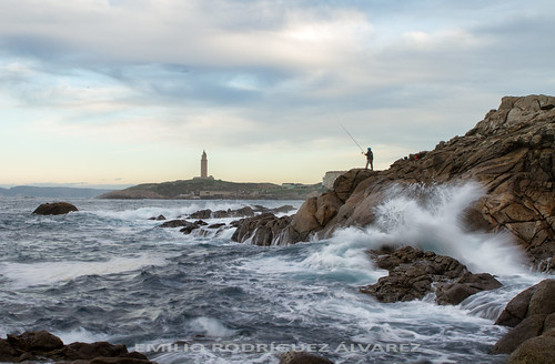 coruña galia mar roca marina oceano sea torre hercules canon paisajes landscape galicia color