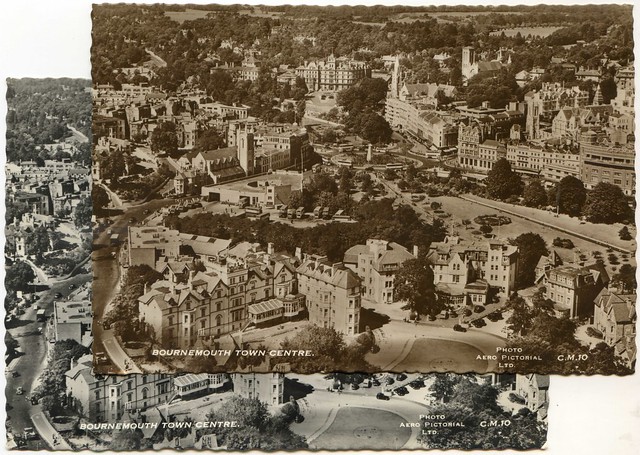 Aerial view of Exeter Park Road and the Square, Bournemouth, Dorset