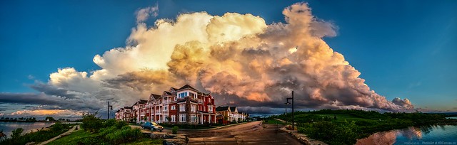 Panorama - stormy sunset clouds 2