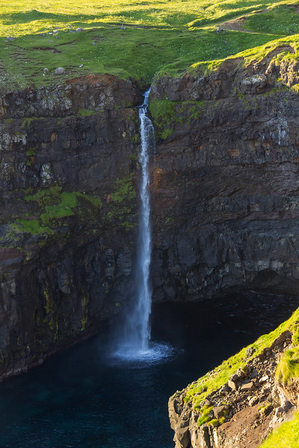 The waterfall in Gásadalur in Vágar, Faroe Islands