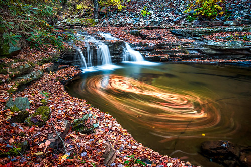 autumn red orange mountains color fall nature water colors leaves creek landscape waterfall stream long exposure nobody falls foliage westvirginia swirl flowing appalachia glade