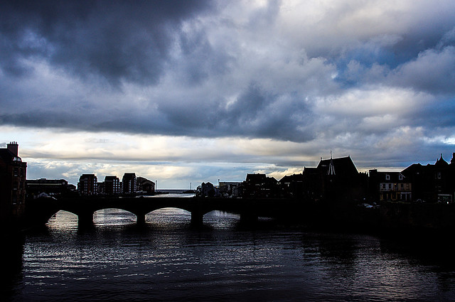 River Ayr and Town Silhouette