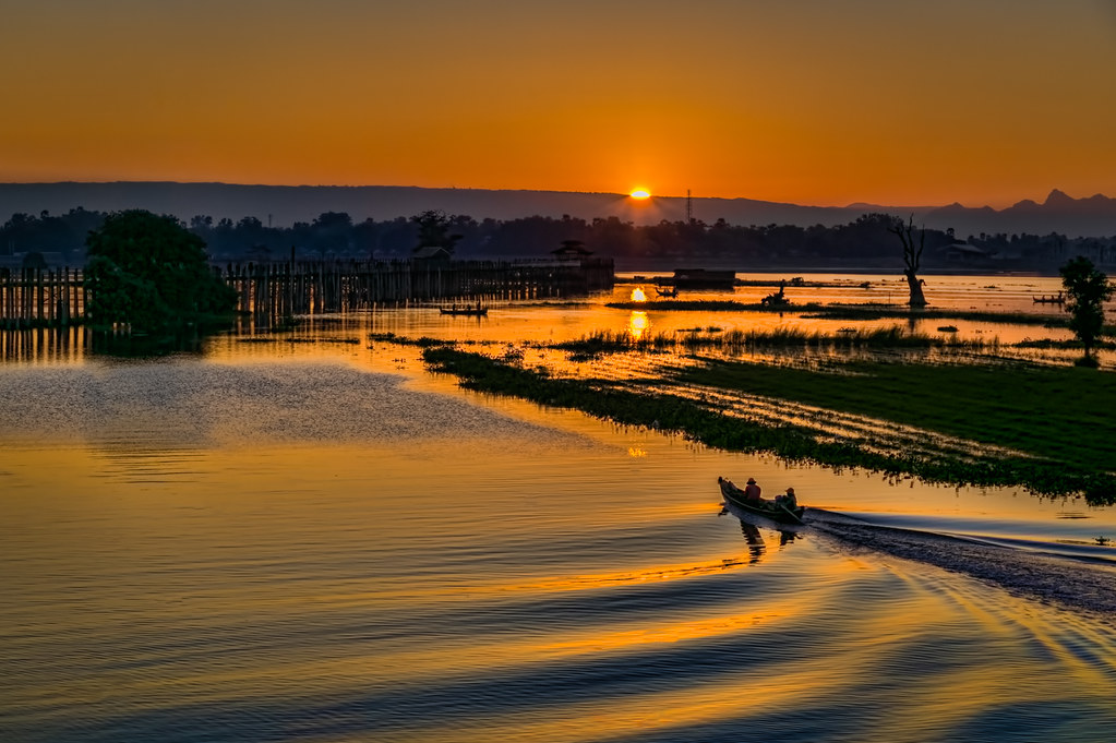 Myanmar - Sunrise at U-Bein Bridge
