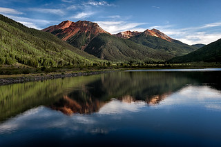 Red Mountain reflecting on Crystal Lake CO | by Timberography