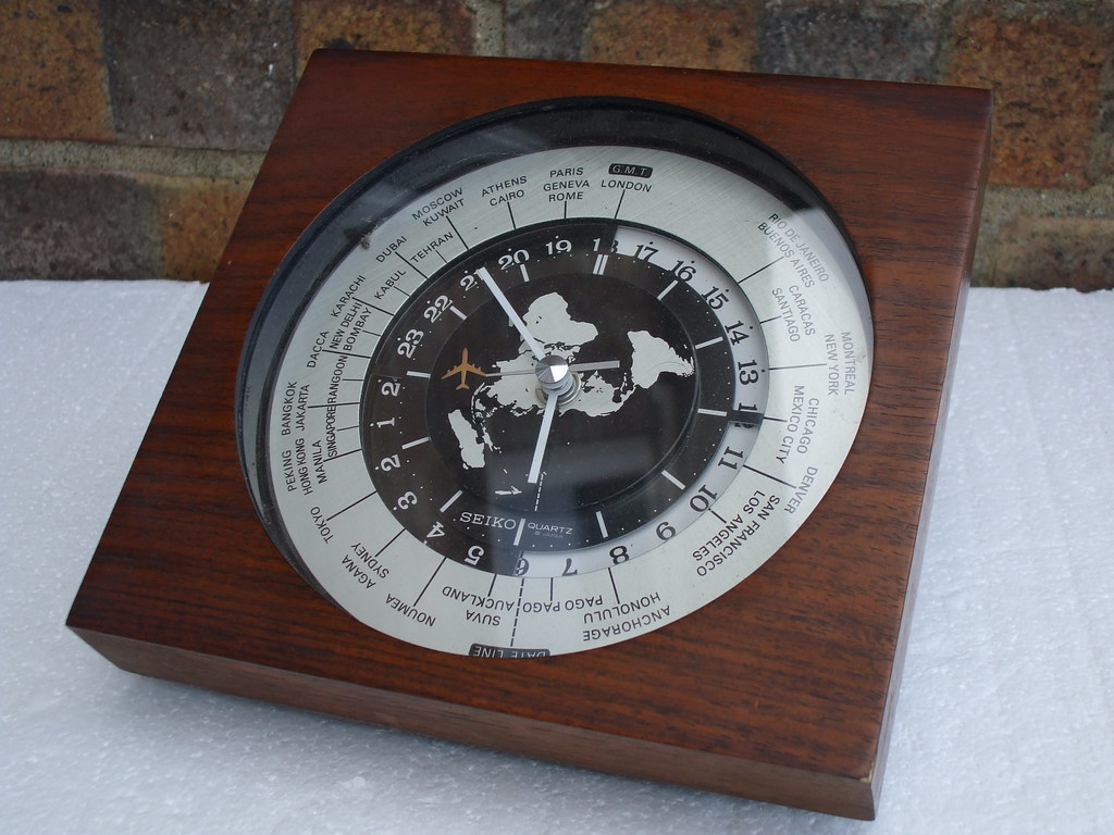 Very Cool 1970's Retro Seiko World Time Desk Clock Mid Cen… | Flickr