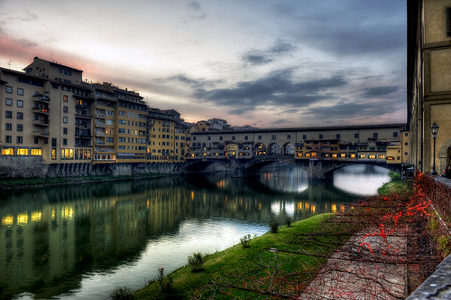 Firenze al tramonto by R.o.b.e.r.t.o., sunset italy reflections river lights florence italia tramonto fiume tuscany firenze luci arno acqua