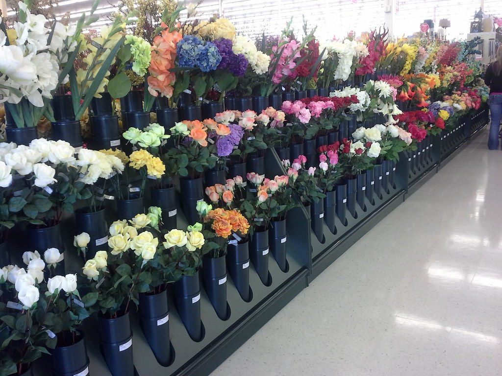 Tons of fake flowers inside the Olive Branch Hobby Lobby!