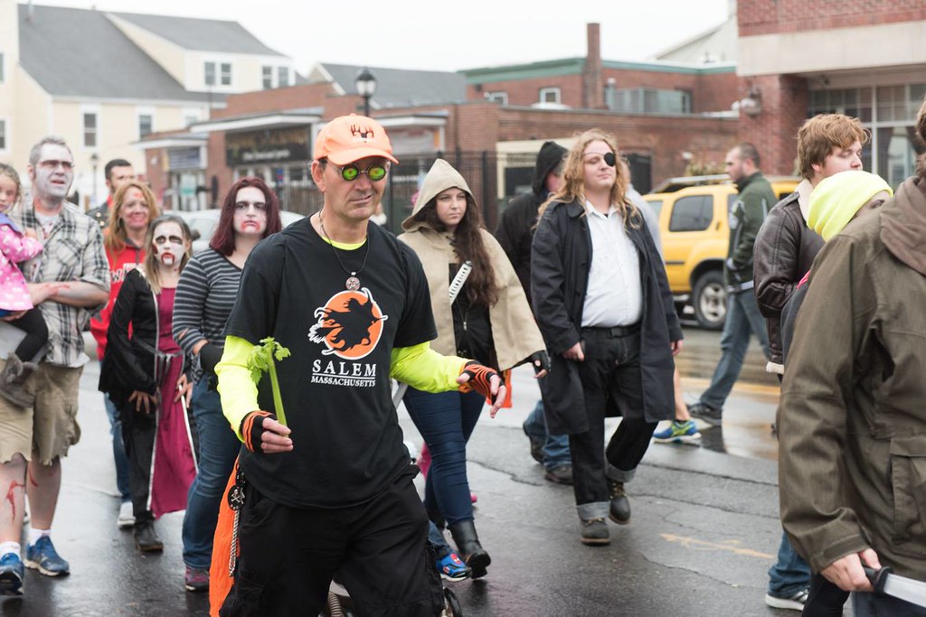 Ryan Janek Wolowski marching in the Salem Massachusetts Zombie Walk 2016