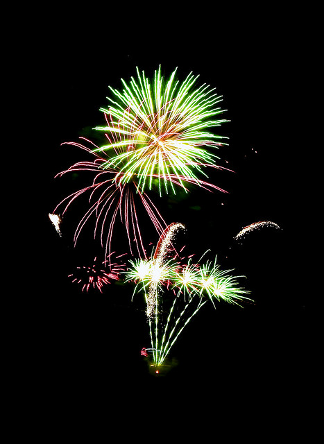 Colourful fireworks.