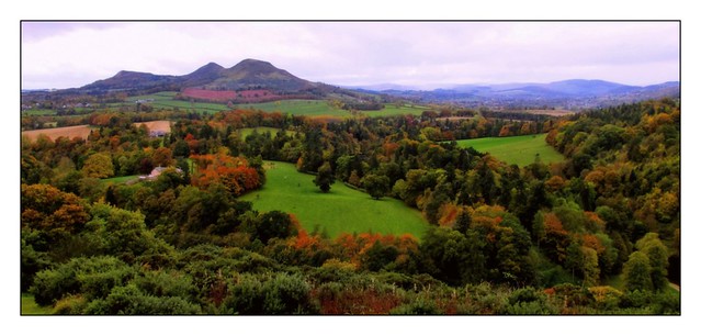 Eildon hills from Scotts view.