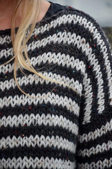 wood & wool knitted striped sweater