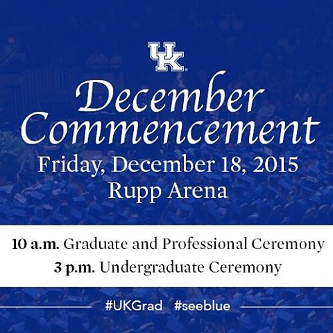 Join us tomorrow as we celebrate our newest graduates at the 2015 Commencement ceremonies at @rupp_arena. Can't make it to watch your special #UKGrad? No problem, catch the ceremonies livestreamed on UKNow: www.uky.edu/uknow.