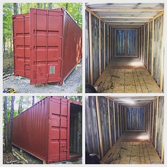 A productive week in PA! I completely painted the exterior of the container and finished framing half of the interior! Next time I plan to finish framing the second half of the inside, and install the foam insulation! Also another immediate step is painti