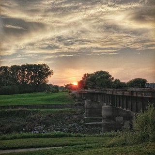 Train Bridge Sunset