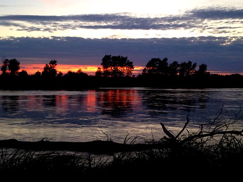 camping trees sunset clouds river nebraska serene tworivers