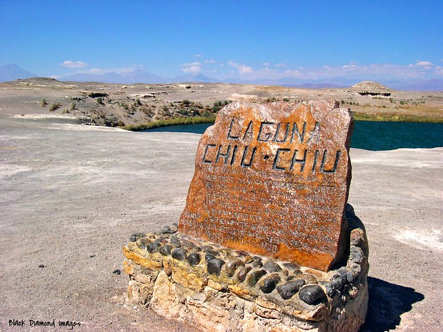 Laguna Chiu Chiu Sign (Laguna Inka Coya), Atacama Altiplano - El Loa Province, Antofagasta Region Map, Chile