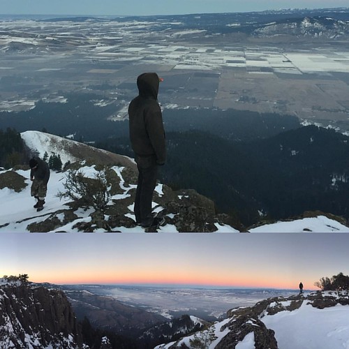 Mt. Emily, winter sunset with Watson and Seth (whose mad drift-dodging driving skills made it all possible). I can't explain the awe I experienced in watching low clouds from above as they rolled thro by hjael79, square squareformat iphoneography instagramapp uploaded:by=instagram