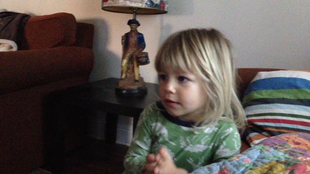 Zoe counting with the TV Sesame Street maybe