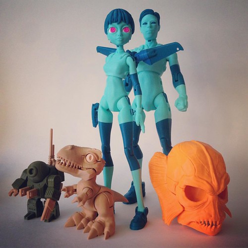 The #3DPrinted gang of #QuinSaga via #3DKitbash.com. #3DPrinter used via @MakerBot. #Filament via #MakerBot and @meltink3d collections. #QuinDoll #robot #design #makestuff #NiQ3D #RukiBot #Boon3D #showyourwork #3DPrinter #3dprint #diy #MakerAddictz #Boneh | by 3DKitbash.com