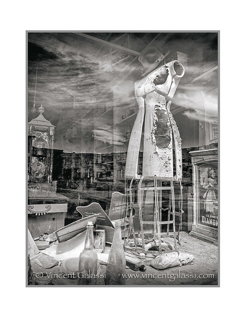 Mannequin & Reflections, Boone Store & Warehouse, Bodie Ghost Town, CA