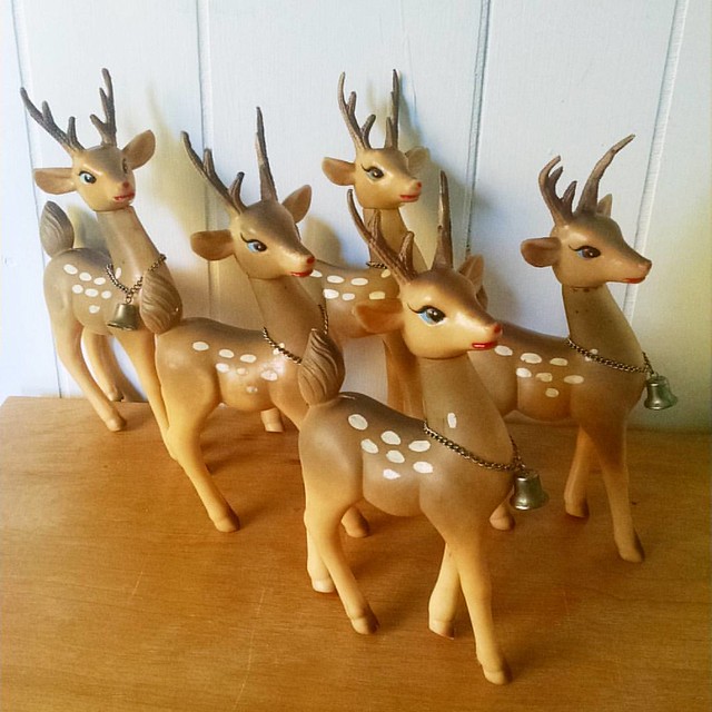 Fresh vintage stock! I'm a huge fan of these rubber reindeer pals from Japan. These are 8 3/4