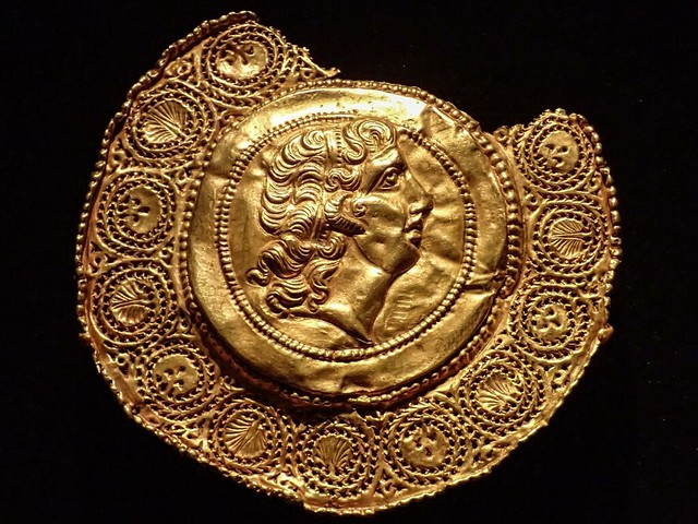 Gold pendant with portrait of Alexander the Great Roman 4th century CE
