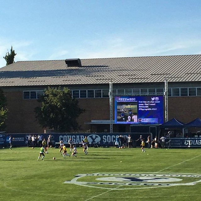 Getting ready for the start of the game #byuwsoc