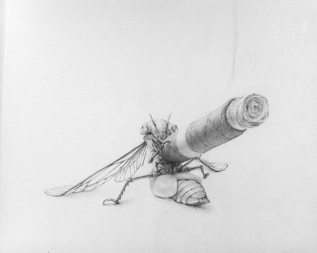 A smoking cicada