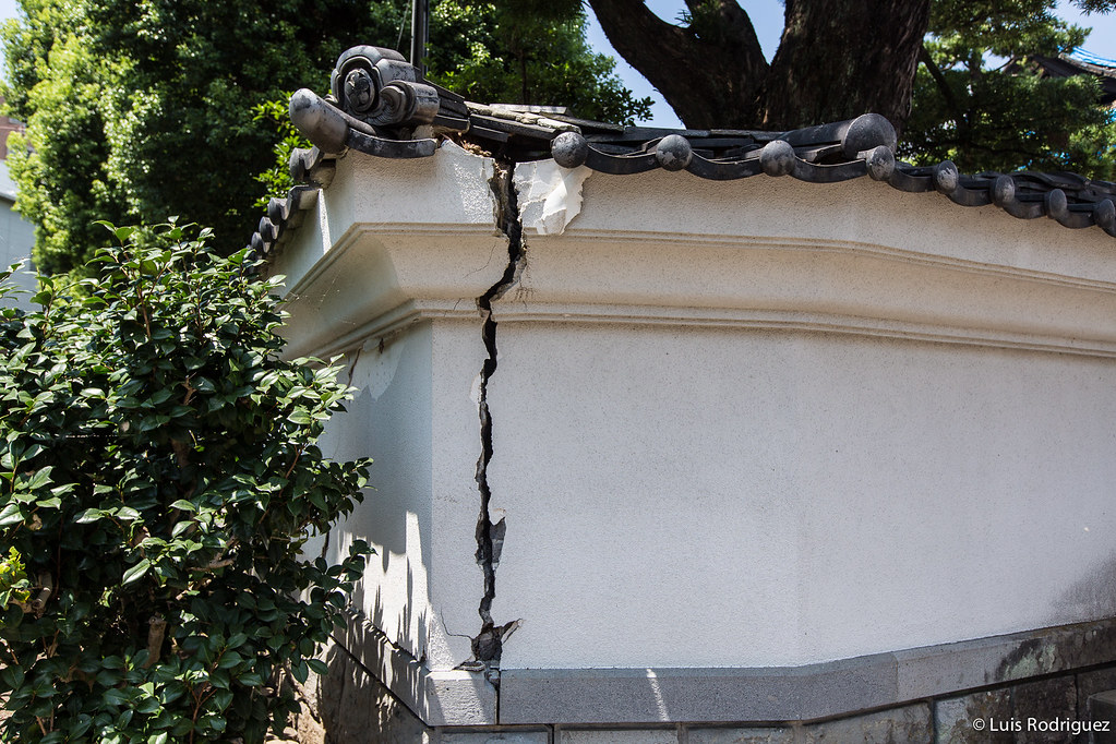 Templo Tenrikyo en Kumamoto tras el terremoto de 2016