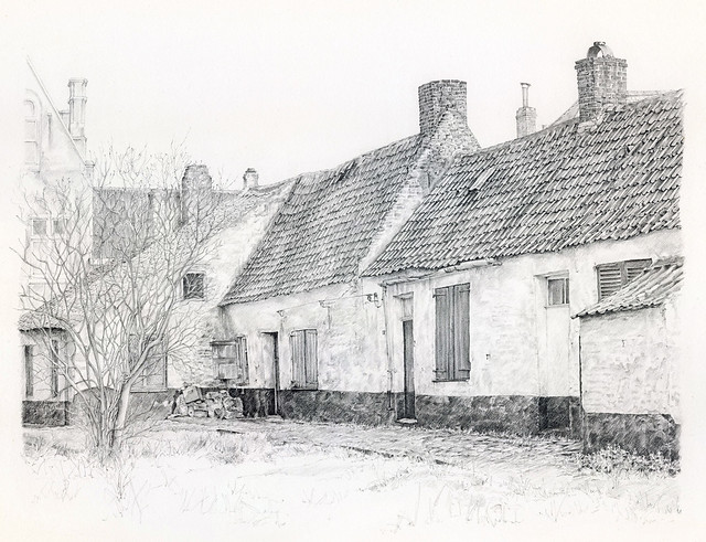 Gistel, Bruidstraat anno 1975 (huisjes Maria Wilde), België