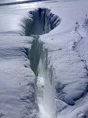Zigzagging in the middle of this Huge and Beautiful Crevasse