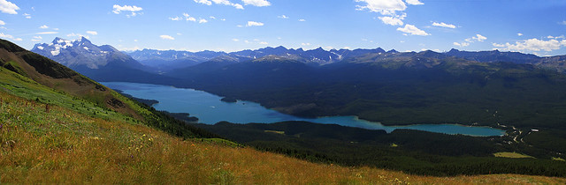 Maligne Lake from the Opal Hills
