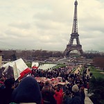 Sat, 12/12/2015 - 2:10pm - Heading towards the Eiffel Tower on climate change March Paris France