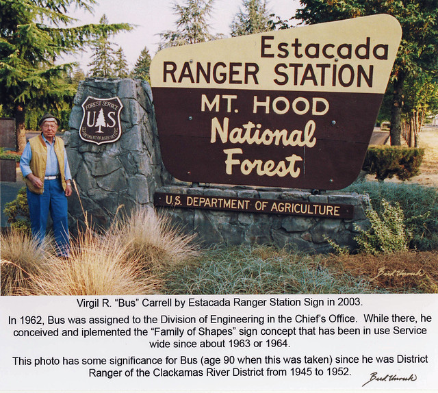 Mt. Hood NF - Virgil Bus Carrell, Started Family of Shapes Signs, OR 2003 color