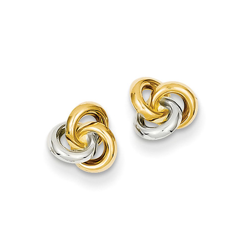 $114.99 – 7mm Two Tone Love Knot Post Earrings in 14K Gold… | Flickr