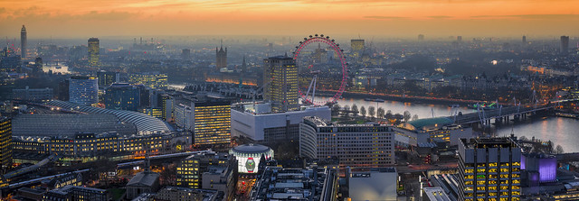 The view from South Bank Tower at Sun Down