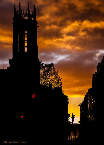 All Saints Pavement, York by peckhamryecrow, Stopped by light churchtower glory gold lantern light peckhamryecrow silhouet sunset theparishchurch