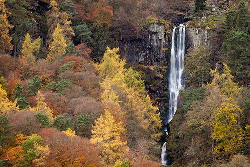 autumn landscape northwales pistyllrhaeadr river tree trees water colours movingwater wales waterfall