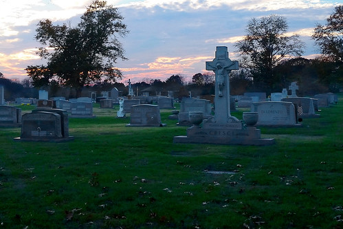 sunset nature cemetery graveyard death peace buried ground remembrance remains deceased interred sacredheartcemeteryvinelandnj