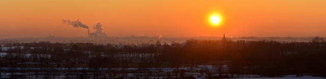 Wojkowice - setting sun panorama