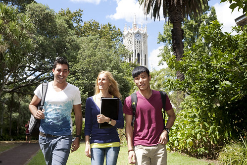 3 Languages International Students with Clock Tower