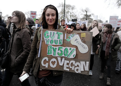 Go vegan and cut your climate footprint by 50%.