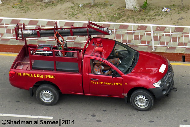 Bangladesh Fire Service and Civil Defence Mitshubishi L200 pickup.