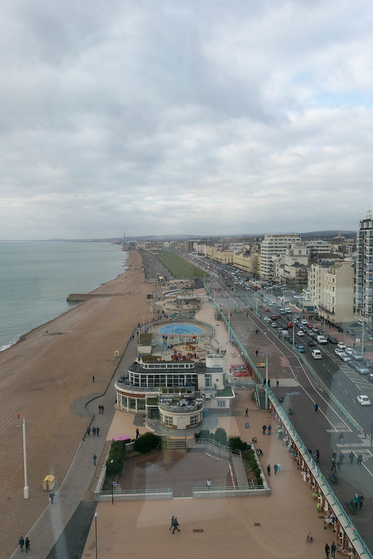 Looking west along the Brighton Coast from the British Airways i360