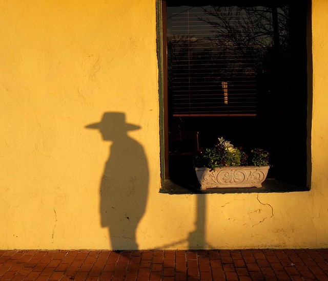 You gotta love it when you're waiting for someone to walk through your photo and a guy with a cowboy hat shows up. Shot in Marietta with my #x100t while on assignment for @ajcnews