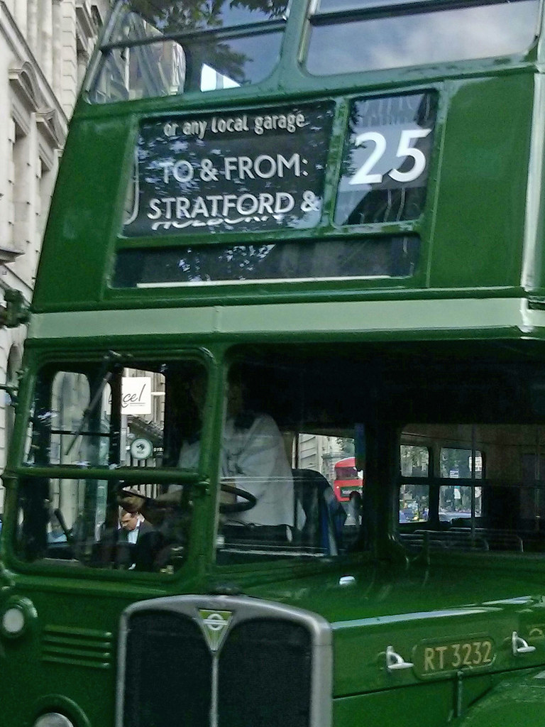 Vintage buses return to the streets of London during a recent tube strike